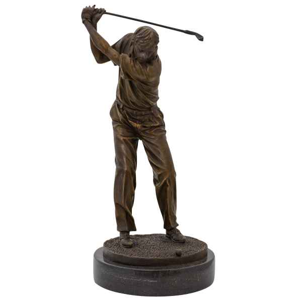 Bronzeskulptur Golfer Stein Moderne Skulptur Figur Statue Antik-Stil 33cm a