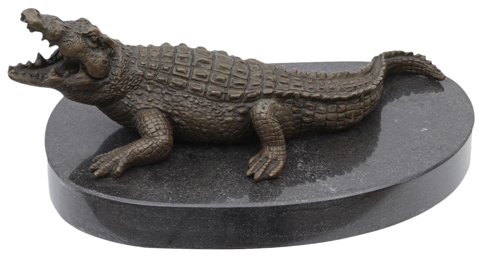 Skulptur Figur Bronze Krokodil Alligator Antik Stil 