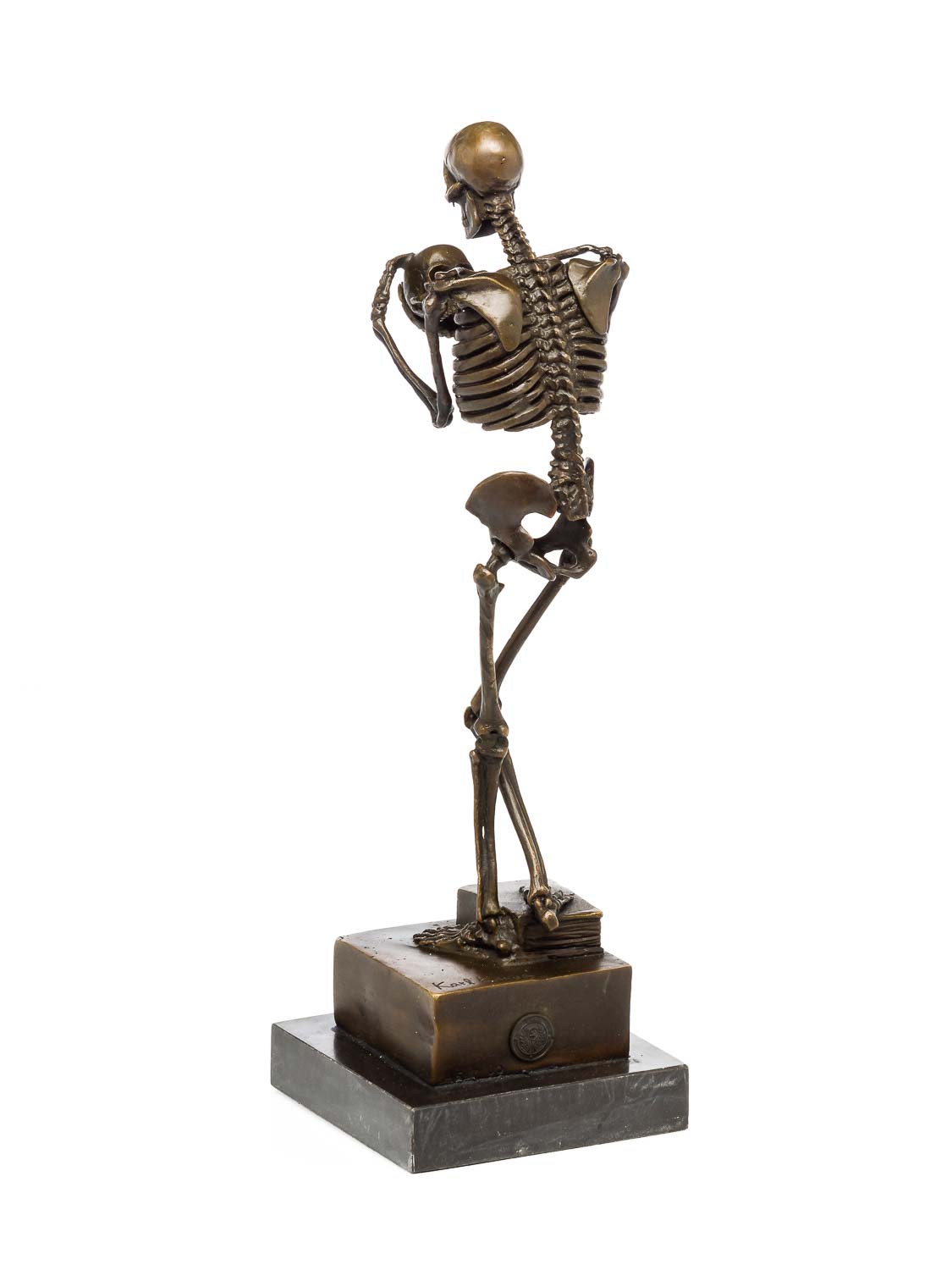 Bronzeskulptur Skelett nach Kauba Bronze Figur Skulptur im Antik-Stil 