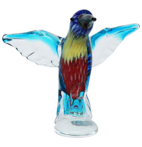Glasfigur Figur Skulptur Kolibri Vogel Glas Glasskulptur Murano Antik-Stil 25cm