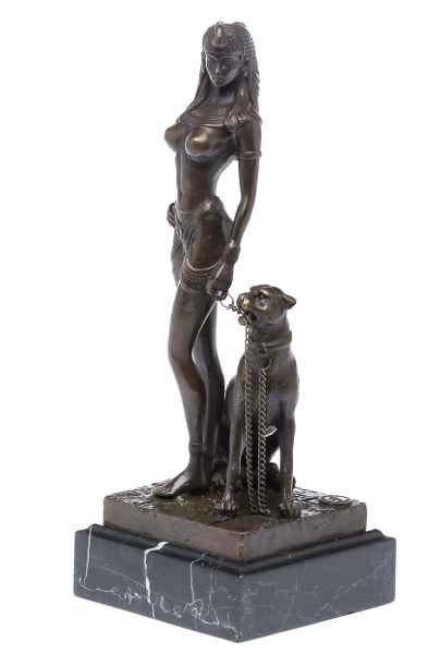 Bronze Kleopatra Panther Erotik Bronzeskulptur Ägypten Cleopatra sculpture