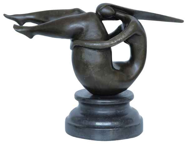 Bronzeskulptur Turnerin Sport im Antik-Stil Bronze Figur Statue 22cm
