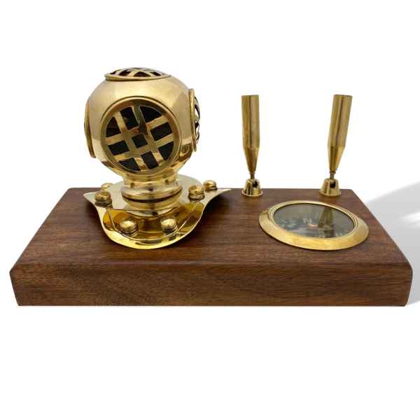 Stiftehalter Schreibtisch Kompass Taucherhelm Schiff Maritim Nautik Antik-Stil