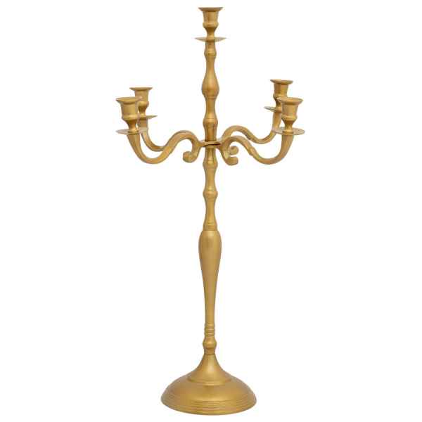 Kerzenhalter Kerzenständer 5-armig Aluminium gold Antik-Stil 78cm