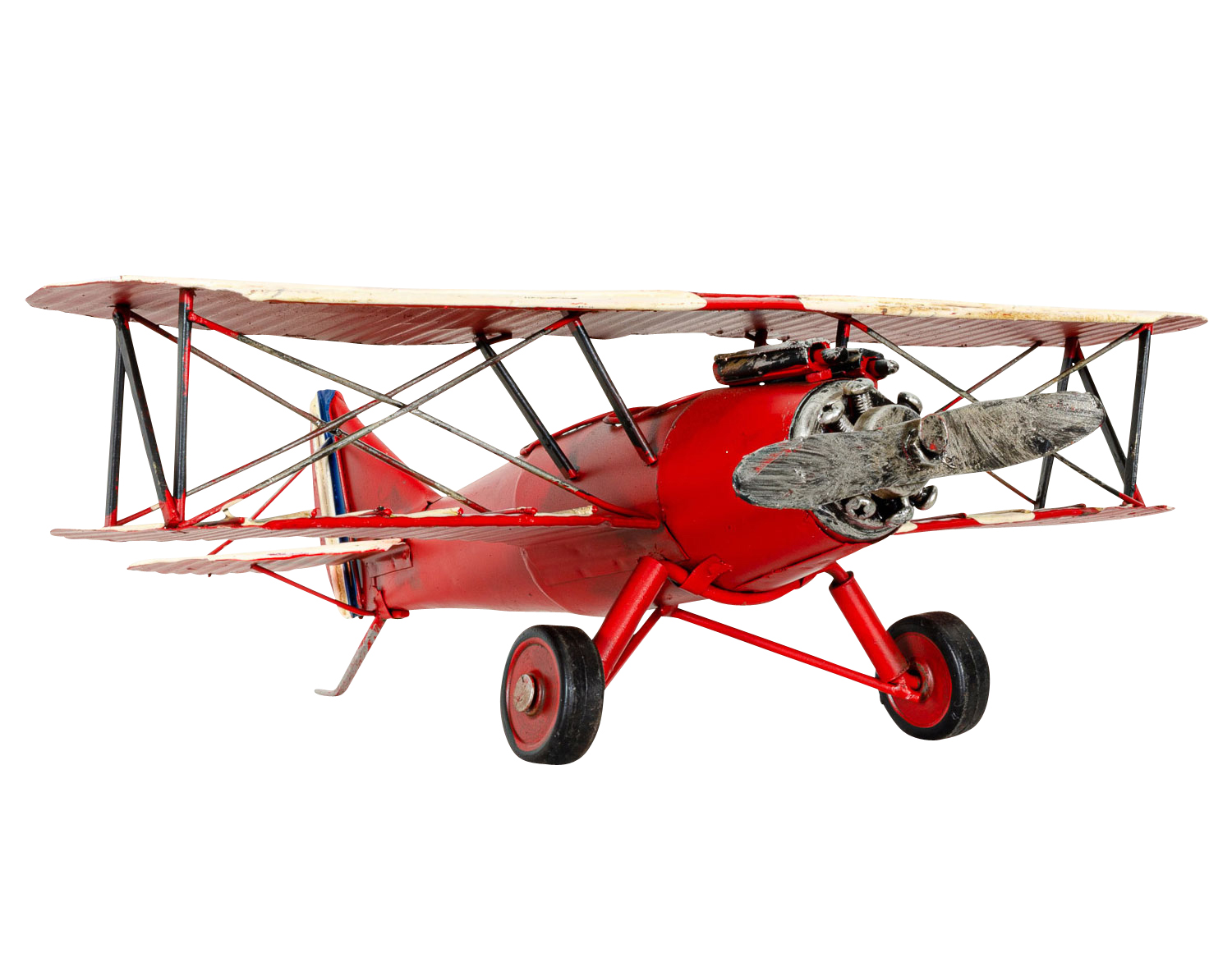 Blechmodell Blechflugzeug Modellflugzeug Doppeldecker Flugzeug Eisen Antik-Stil
