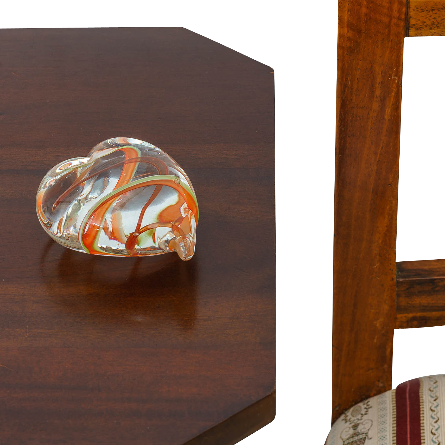 Briefbeschwerer Paperweight Herz Glasfigur Glas Murano-Stil Antik-Stil 9cm 