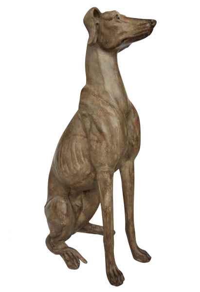 Skulptur Jagdhund Windhund Garten Figur Hund Antik-Stil 88cm