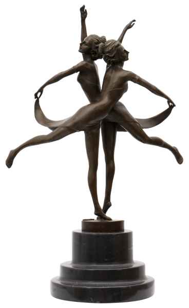 Bronzeskulptur Tanz Schwester Frau im Antik-Stil Bronze Figur Statue 36cm