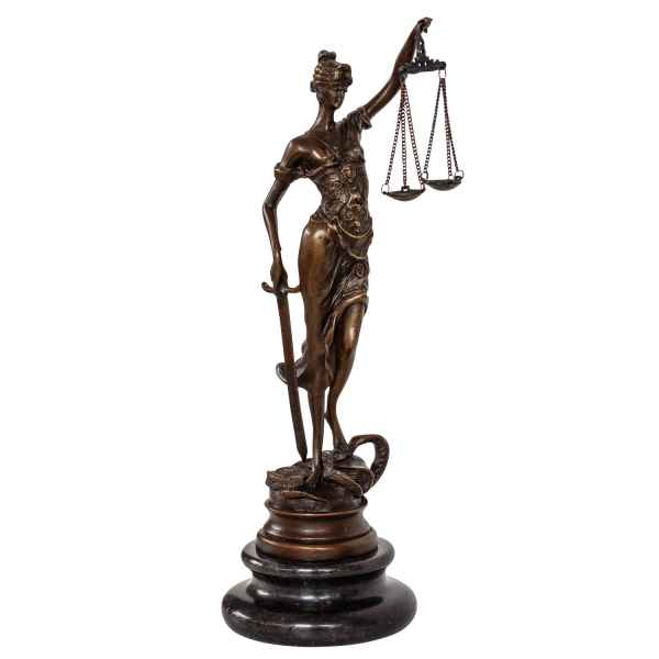 Bronzeskulptur Justitia Justizia Bronzefigur Bronze Figur Skulptur Antik-Stil