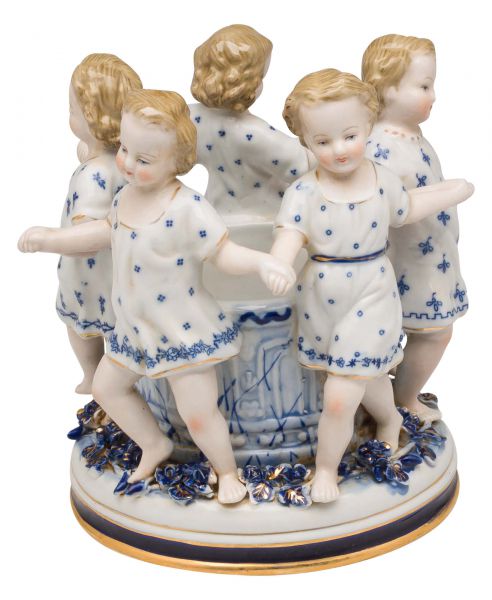 Porzellan Schale Kerzenleuchter Tanz Figurengruppe antik Stil Figur porcelain