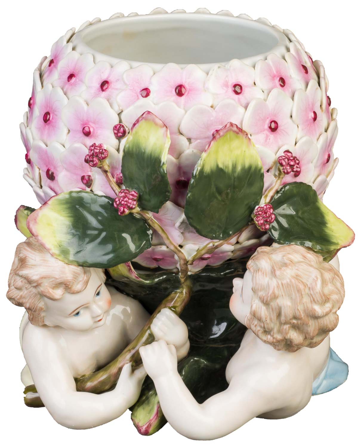 Porzellan Schale Anbietschale Konfektschale Blume Engel Antik-Stil 23cm 