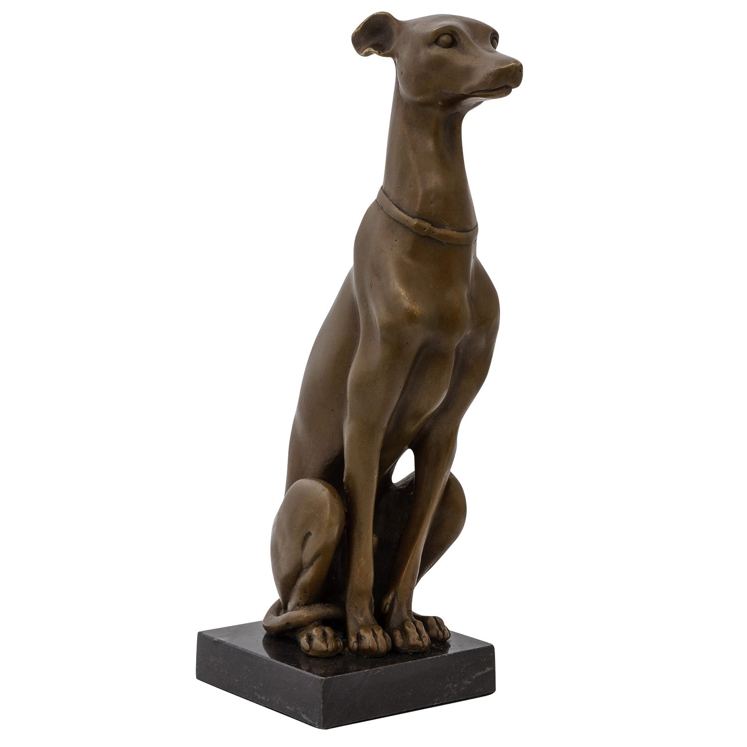 Skulptur Figur Bronze Hund Windhund 
