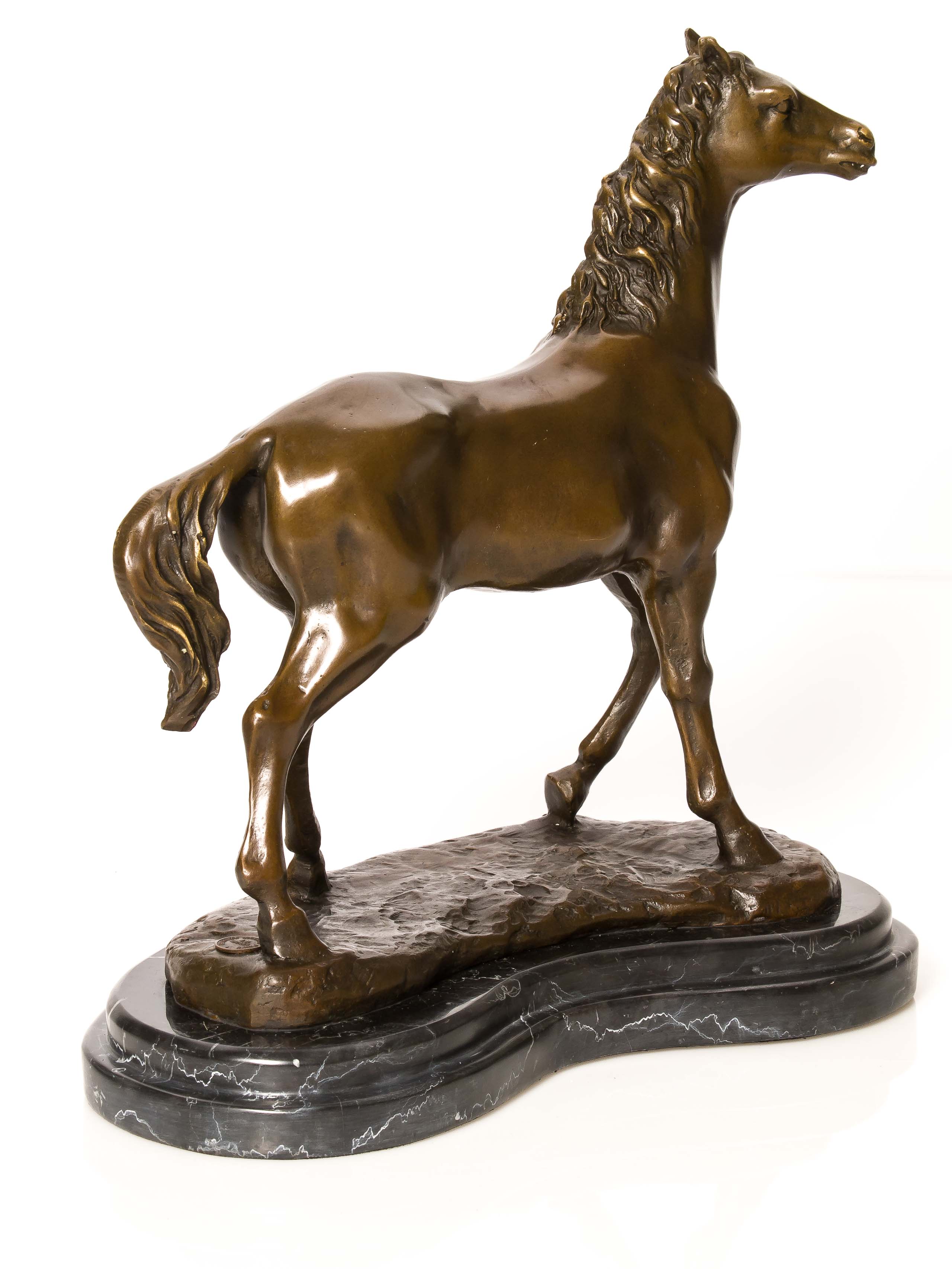 Bronzeskulptur Pferd 6kg Bronze Statue 32cm Skulptur Figur Antik-Stil horse