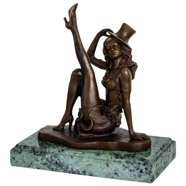 Bronzeskulptur Revue Tänzerin im Antik-Stil Bronze Figur Statue 19cm