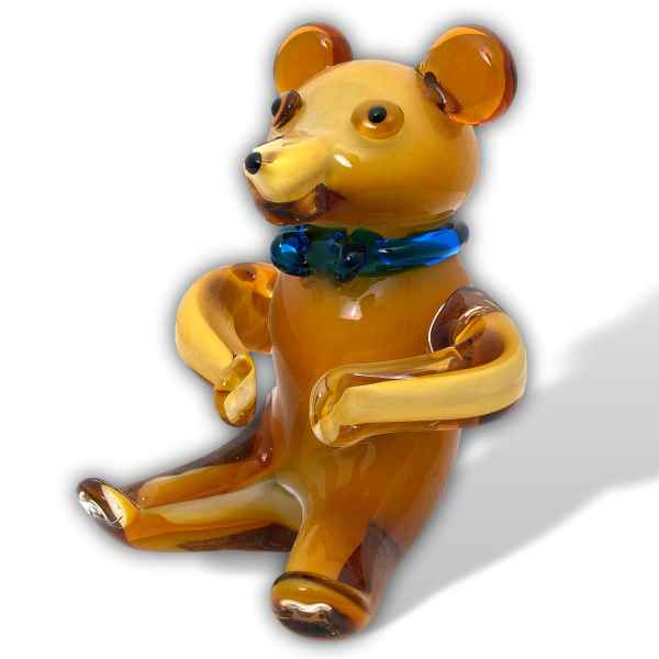 Bär aus Glas Glasbär Figur bear Dekoration Skulptur Murano-Stil Teddy Teddybär