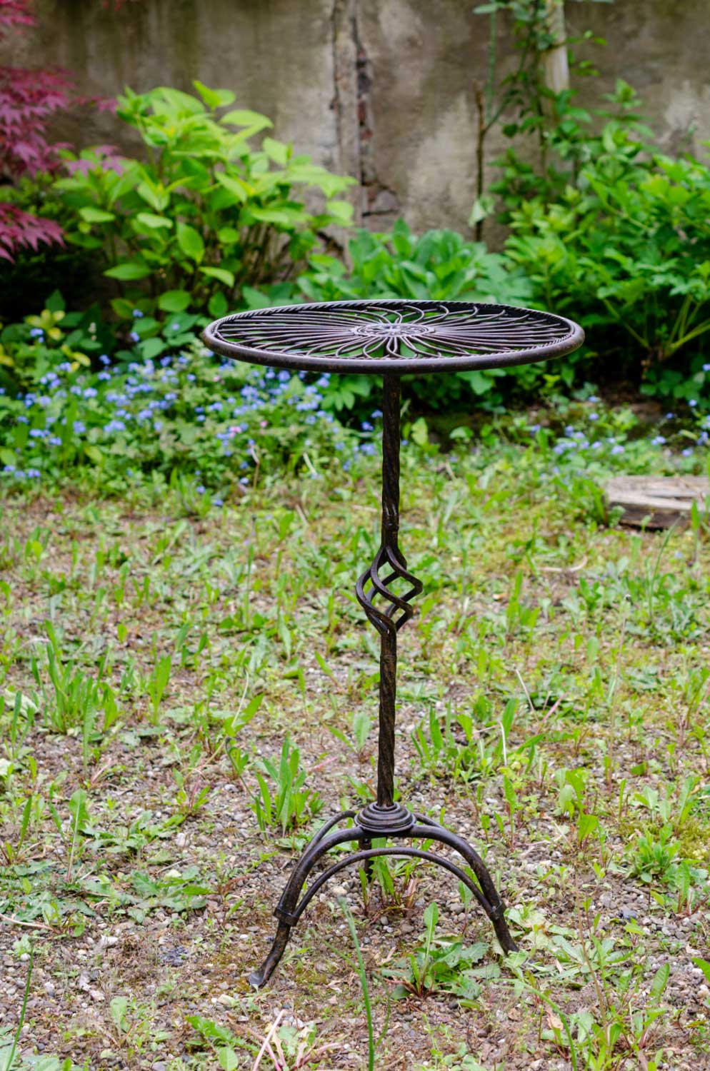 Gartentisch Tisch Beistelltisch braun im Antik-Stil Höhe 70cm Metall Eisen