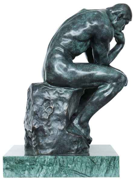Bronzeskulptur Denker nach Rodin Bronze Bronzefigur Skulptur Antik-Stil Replik
