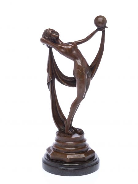 Bronze Skulptur nach Ferdinand PreissTänzer Ball artdeco style dancer balancing