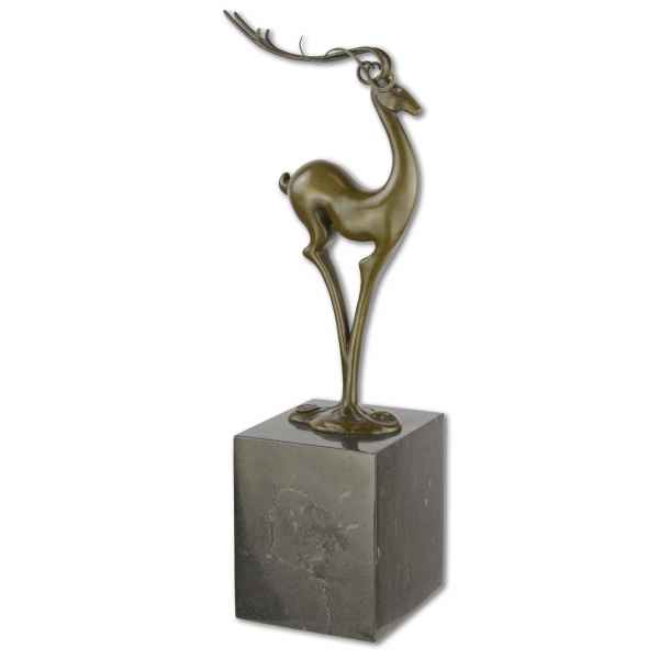 Bronzefigur Antilope Impala Tier Bronze Figur Statue Skulptur 39cm Antik-Stil