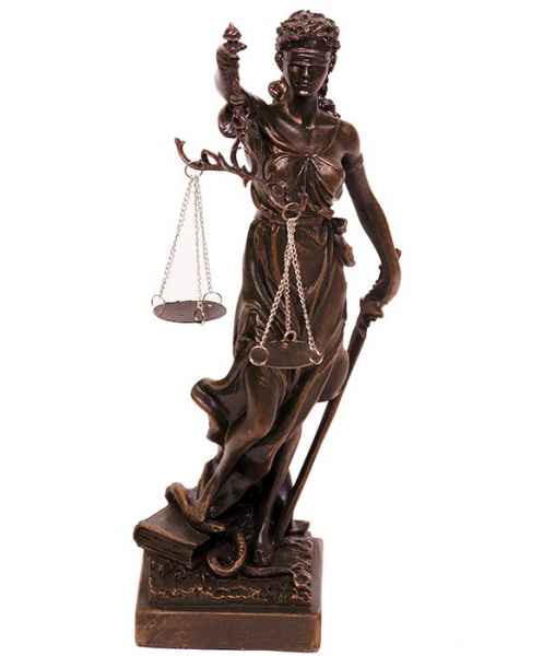 Skulptur Justitia Justizia mit Waage Figur Skulptur im Antik-Stil - 30cm