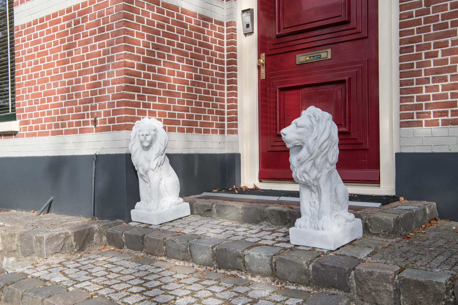 2x XL Löwe Skulptur Figur Statue Garten Haus Antik-Stil Gartendeko Torwächter 