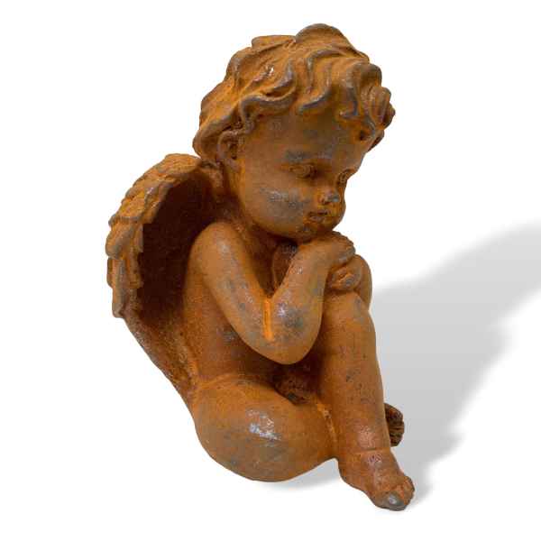 Skulptur Engel Engelsfigur Putte Putti Dekofigur Eisen Rost Antik-Stil 11cm