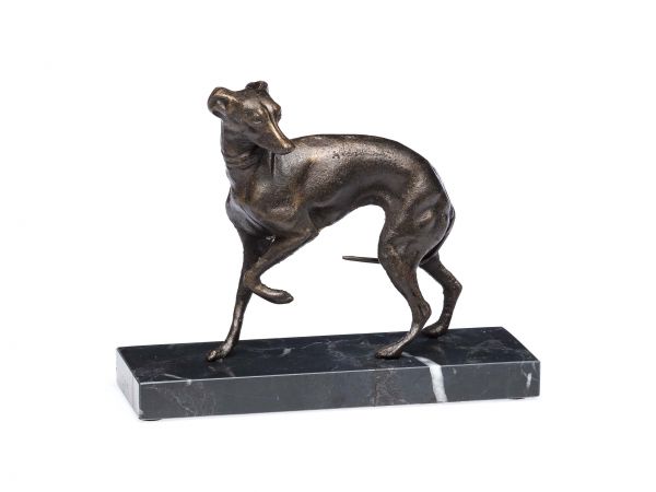 Windhund Deko Statue Bronze-Optik Hunde Figur Greyhound