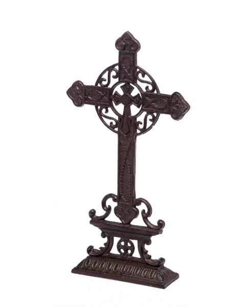 Kreuz Kruzifix im Nostaligie anitk Stil Eisen 38cm Eisen Deko iron cross