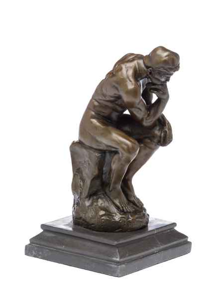 Bronzeskulptur der Denker Mann Bronzefigur Skulptur nach Rodin 25cm