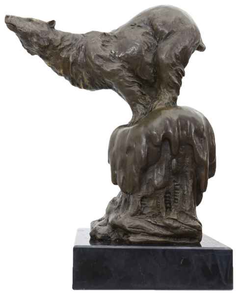 Bronzeskulptur Bär Eisbär Eisscholle im Antik-Stil Bronze Figur Statue 35cm