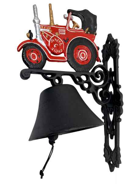 Wandglocke Türglocke Glocke Gusseisen Traktor Dekoration Eisen Antik-Stil 36cm