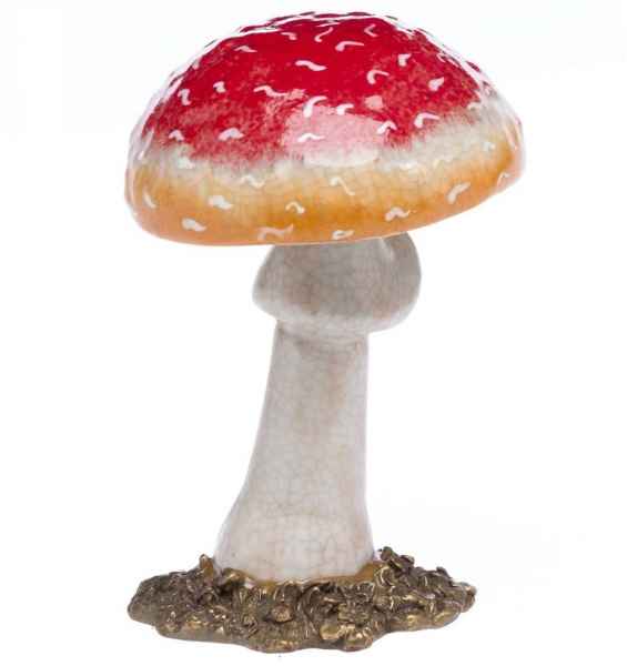 Porzellan Pilz deko Figur Fliegenpilz Pilzsammler porcelain mushroom