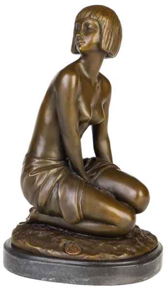 Bronzeskulptur Erotik erotische Kunst Frau Antik-Stil Bronze Figur Statue 24cm