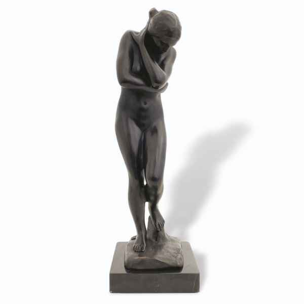 Bronzefigur nach Rodin Eva Figur Garten Eden Bronze Skulptur Antik-Stil 30cm Akt