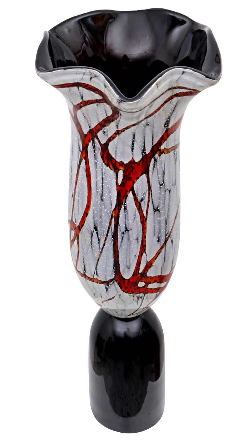 22cm Glasvase Vase Glas im Murano Antik-Stil 