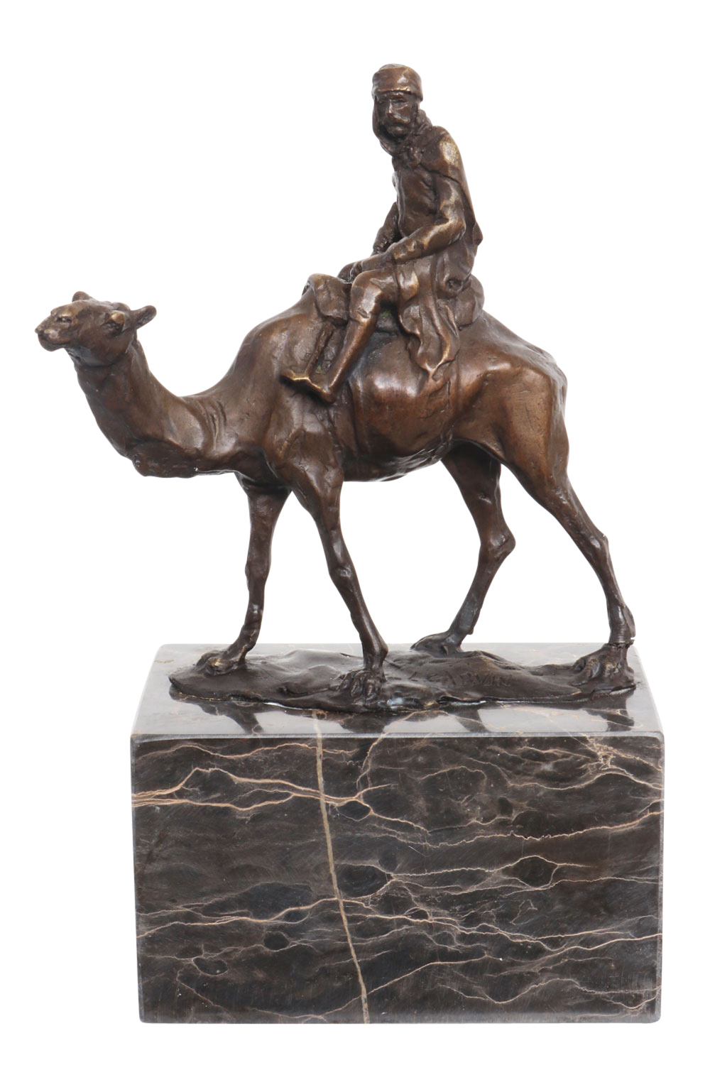 Skulptur Kamel Reiter Antik-Stil Bronzeskulptur Bronze Figur Statue 22cm 