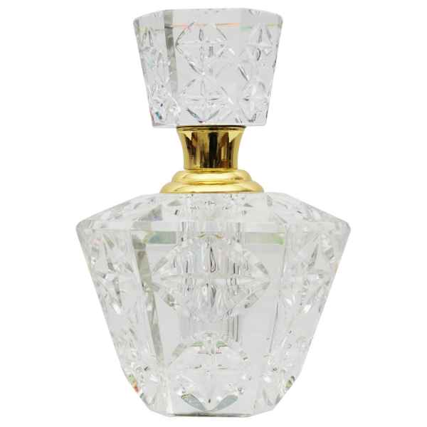 Geschliffener Glas Flakon im Antik-Stil Parfum Kristallglas Flacon 11cm (d)