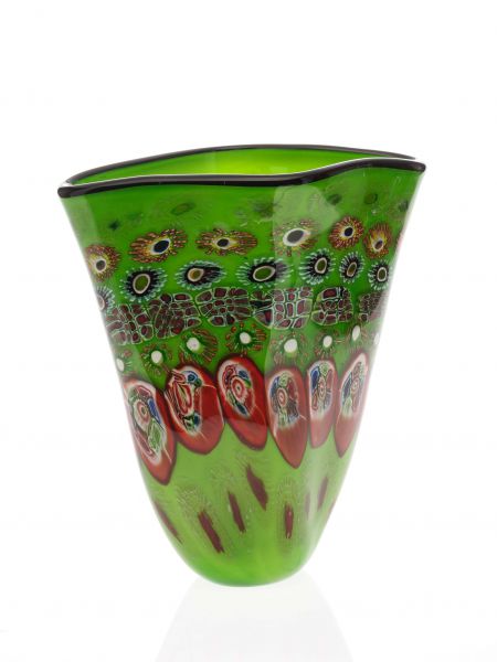 Glasvase Glas Vase im Murano Stil glass vase schwere Tischvase grün
