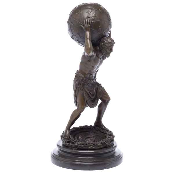 Bronzeskulptur Atlas Träger der Weltkugel Mann Bronze Skulptur Figur sculpture