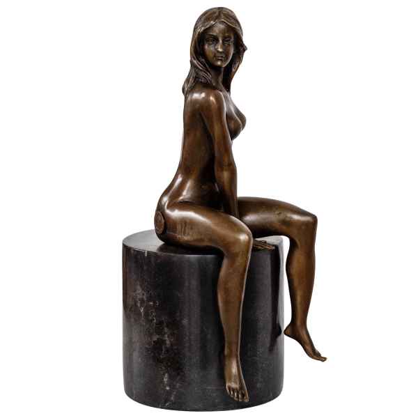 Bronzeskulptur Frau Erotik Kunst im Antik-Stil Bronze Figur Statue 27cm
