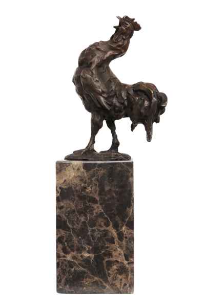 Skulptur Hahn Antik-Stil Bronzeskulptur Bronze Figur Statue 26cm