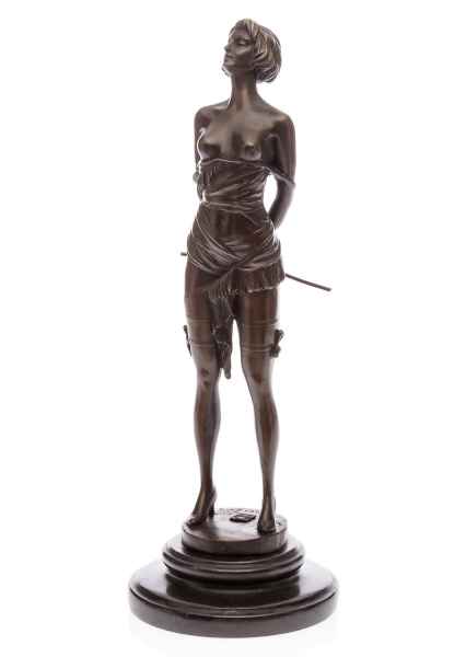 Bronze Bronzestatue Bronzeskulptur Akt Kunst Skulptur Reitgerte Figur