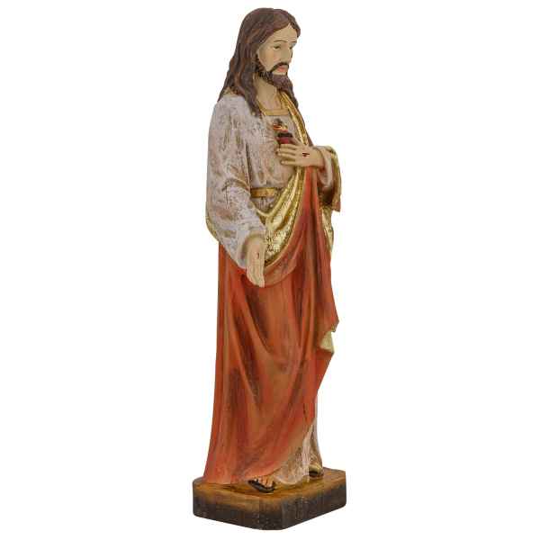 Jesus Gewand Figur Skulptur Kirche Herz Kunststein Antik-Stil 31cm