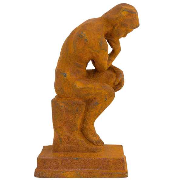 Skulptur Denker nach Rodin Eisen Figur Statue Garten Antik-Stil Replika Kopie