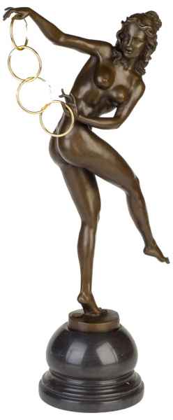 Bronzeskulptur erotische Kunst Erotik im Antik-Stil Bronze Figur Statue 53,5 cm