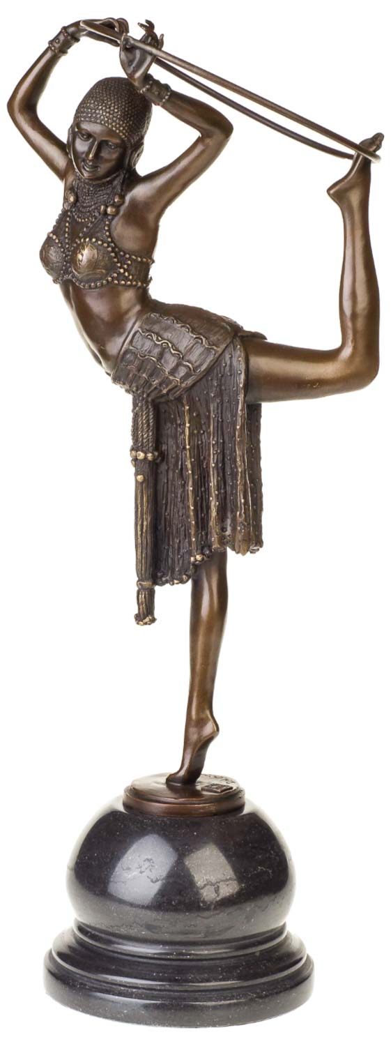 Antik Bronze Art Deco Skulptur Frauenfigur 20er Jahre Bronzeskulptur Tänzerin 