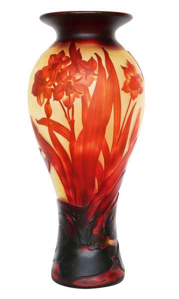 Vase Replika nach Galle Gallé Glasvase Glas Antik-Jugendstil-Stil Kopie h