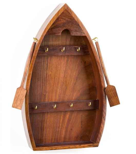 Schlüsselkasten Boot Schiff Holz Schlüsselboard Wandboard Maritim Dekoration 