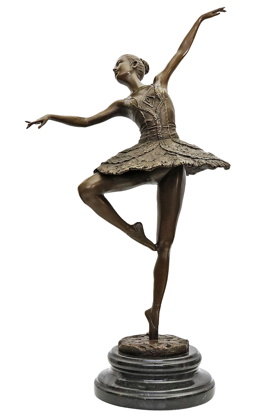 Bronzeskulptur Revue Tänzerin im Antik-Stil Bronze Figur Statue 19cm 