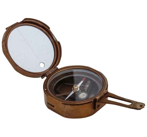 Kompass Peilkompass Maritim Navigation Messing Glas Antik-Stil Replik 9cm (a)